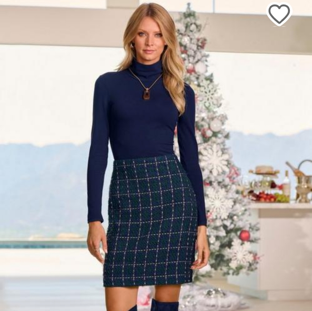 Tweed Plaid Mini Skirt